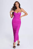 goosudu Keshawnna Ruched Mesh Bandage Dress