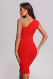 goosudu Lalie One Shoulder Midi Bandage Dress