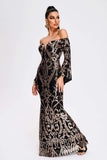 goosudu Nerlii Off Shoulder Sequin Maxi Dress