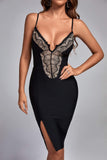 goosudu Ray Lace Midi Bandage Dress