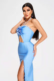 goosudu Lori Halter Midi Bandage Dress