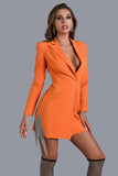 goosudu Elin Crystal Tassel Blazer Dress In Orange