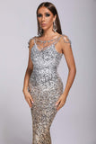 goosudu Briella Sequin Diamonate Maxi Dress