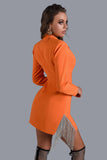 goosudu Elin Crystal Tassel Blazer Dress In Orange