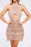 goosudu Elspeth Sequin Tassel Mini Dress