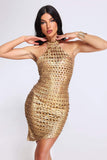 goosudu Taaliyah Halterneck Mini Dress - Golden