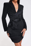 goosudu Rueny Satin Blazer Dress