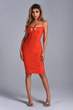 goosudu Nalani Cutout Midi Bandage Dress