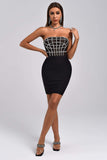 goosudu Liliya Diamonate Corset Mini Bandage Dress