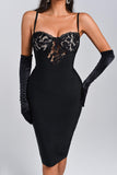 goosudu Maliana Lace Midi Bandage Dress