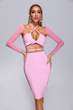 goosudu Metal Midi Bandage Dress