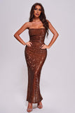 goosudu Esther Sequin Backless Maxi Dress