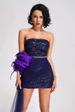 goosudu Kuka Strapless Sequin Mini Dress