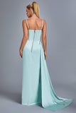 goosudu Vacab Diamante Satin Slit Maxi Dress - Mint