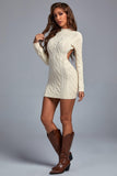 goosudu Iuana Backless Mini Knit Dress