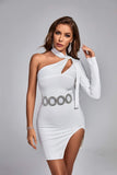 goosudu Hazada One Shoulder Mini Bandage Dress