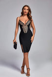 goosudu Ray Lace Midi Bandage Dress