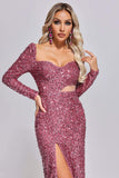 goosudu Velencia Aysmmetic Sequin Midi Dress