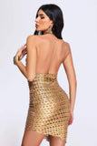 goosudu Taaliyah Halterneck Mini Dress - Golden