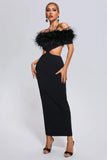 goosudu Evie Feather Maxi Dress