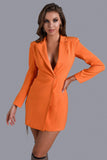 goosudu Elin Crystal Tassel Blazer Dress In Orange