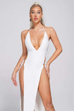 goosudu Celo Slit Midi Bandage Dress