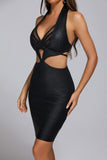 goosudu Black Metallic Mini Bandage Dress