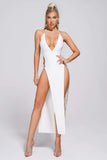 goosudu Celo Slit Midi Bandage Dress