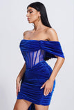 goosudu Elasa Velvet Corset Mini Dress - Blue