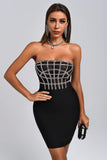 goosudu Liliya Diamonate Corset Mini Bandage Dress