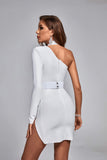 goosudu Hazada One Shoulder Mini Bandage Dress