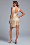 goosudu Niaka Metallic Tassel Mini Bandage Dress