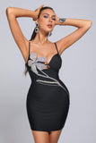 goosudu Barabal Diamante Mini Bandage Dress