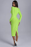 goosudu Tumajina Square Neck Midi Bandage Dress