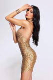 goosudu Taaliyah Halterneck Mini Dress - Golden