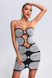 goosudu Kusia Diamonate Mini Bandage Dress