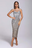 goosudu Briella Sequin Diamonate Maxi Dress