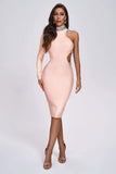 goosudu Conry One Shoulder Cutout Midi Bandage Dress