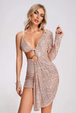 goosudu Nylea Asymmetric Sequin Dress