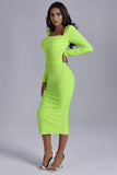 goosudu Tumajina Square Neck Midi Bandage Dress