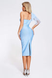 goosudu Pull Mesh Midi Bandage Dress