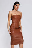 goosudu rosamariaryyti - Grasa Strapless Leather Midi Dress