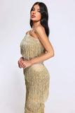 goosudu Xiara One Shoulder Tassel Dress