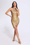 goosudu Taaliyah Halterneck Mini Dress - Golden