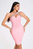 goosudu Hanny Crystal Cocktail Dress - Pink