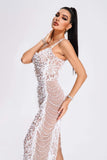 goosudu Wenda Feather Sequin Maxi Dress