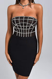 goosudu Liliya Diamonate Corset Mini Bandage Dress