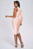 goosudu Conry One Shoulder Cutout Midi Bandage Dress