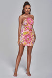 GOOSUDU Amoura Halter Printed Mini Dress