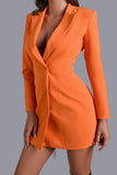 goosudu Elin Crystal Tassel Blazer Dress In Orange